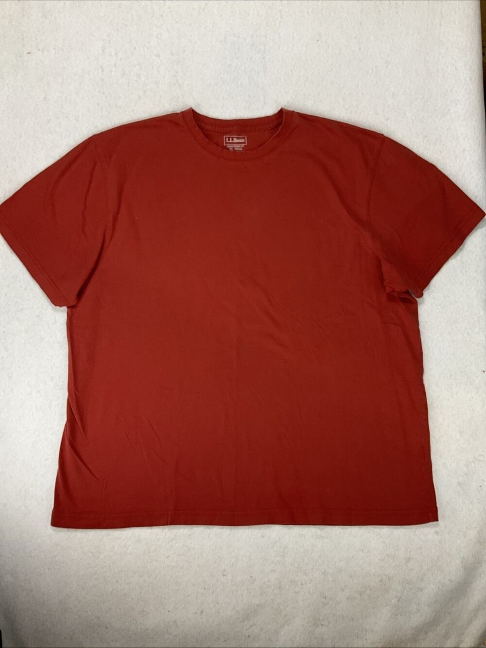 LL Bean Traditional Fit Cotton Tee Shirt Mens XL Rust Orange Outdoor Classic